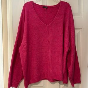 Vince Camuto V-neck pink sweater w/ balloon sleeve sz XXL